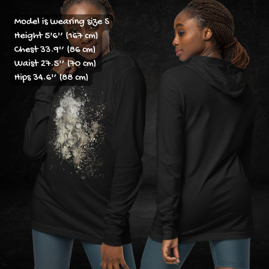 Camo splatter skull hooded long-sleeve tee