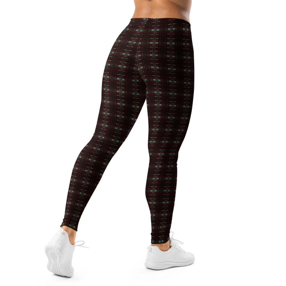 Leggings with a pattern worn by a person on a white background