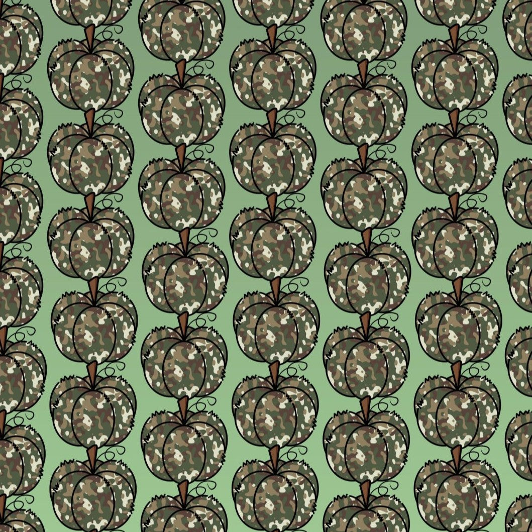 leggings with camo colored pumpkins on subtle background