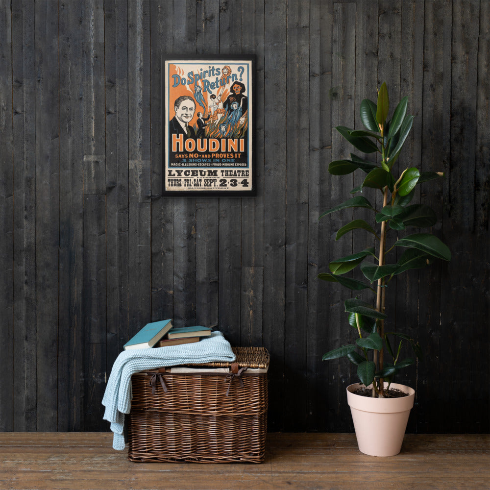 Do spirits return, no says Houdini - vintage canvas wall art