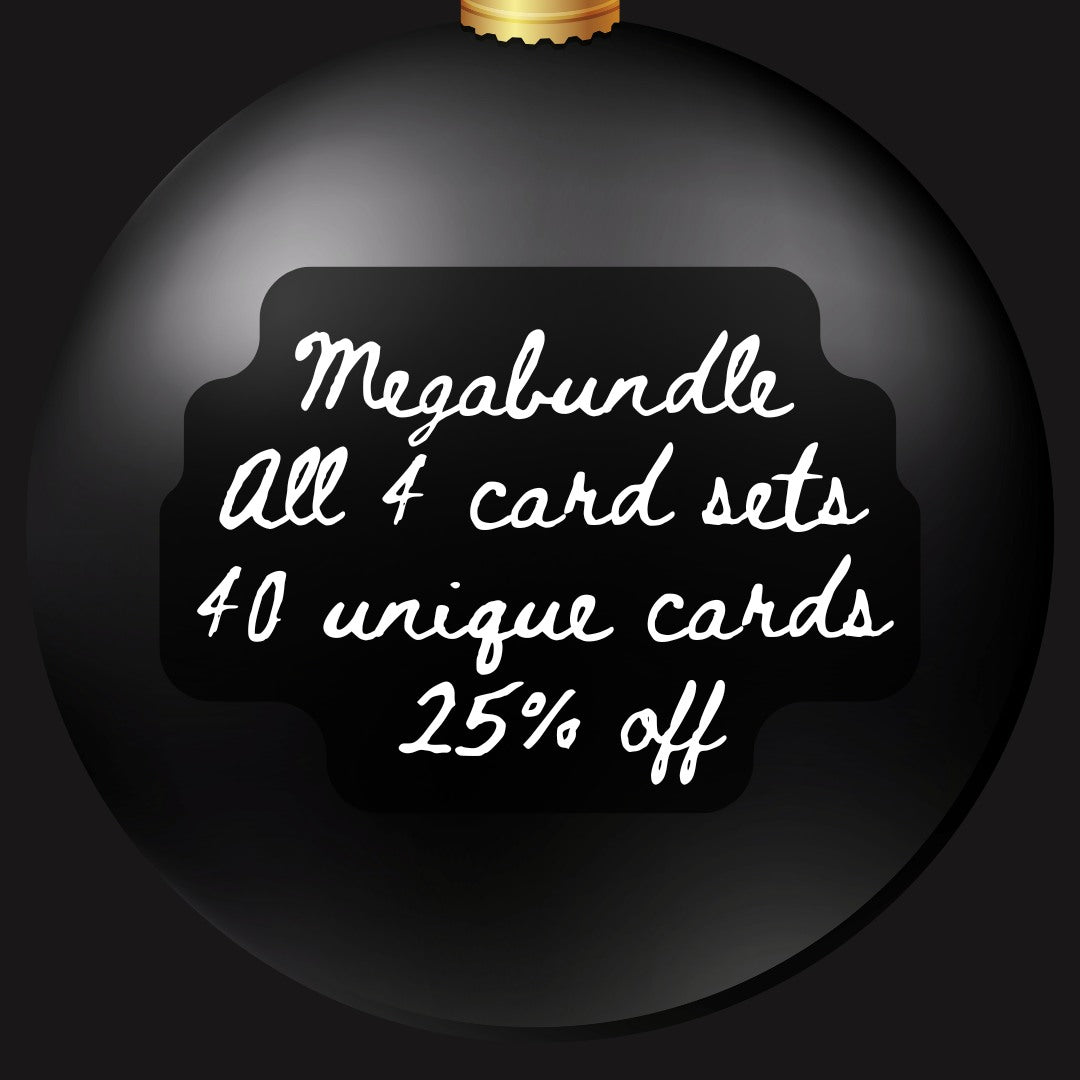 large ornament + announcement of megabundle holiday card deal