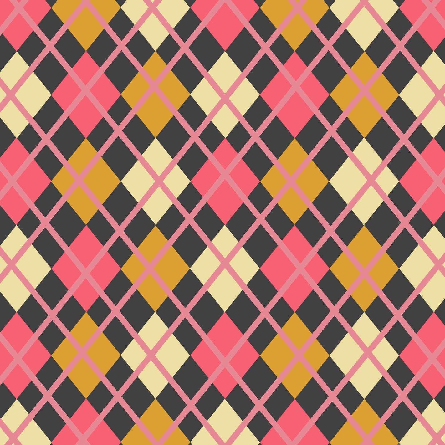 diamond argyle pattern with charcoal base and pink accent