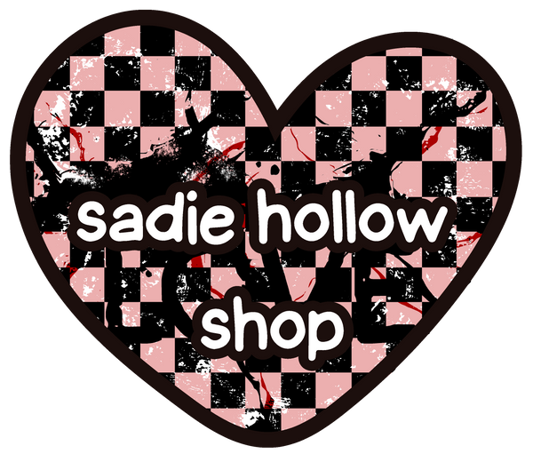 sadie hollow shop logo distressed checker heart