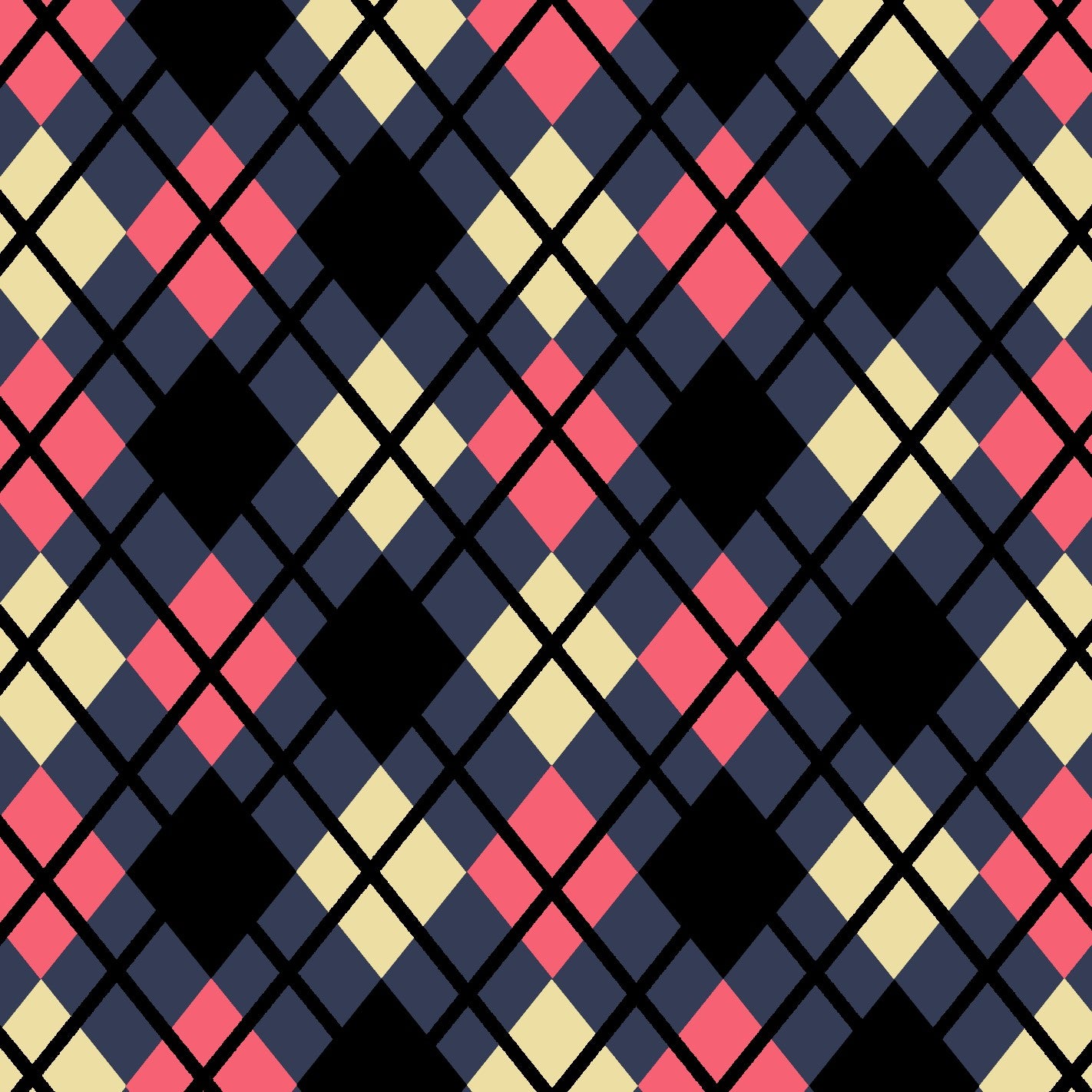 argyle diamond pattern purple base black accent