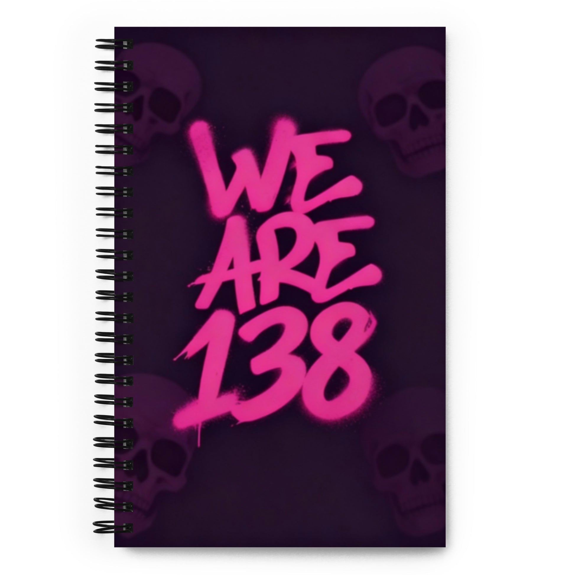 purple notebooks with misfits song names and skulls on the cover