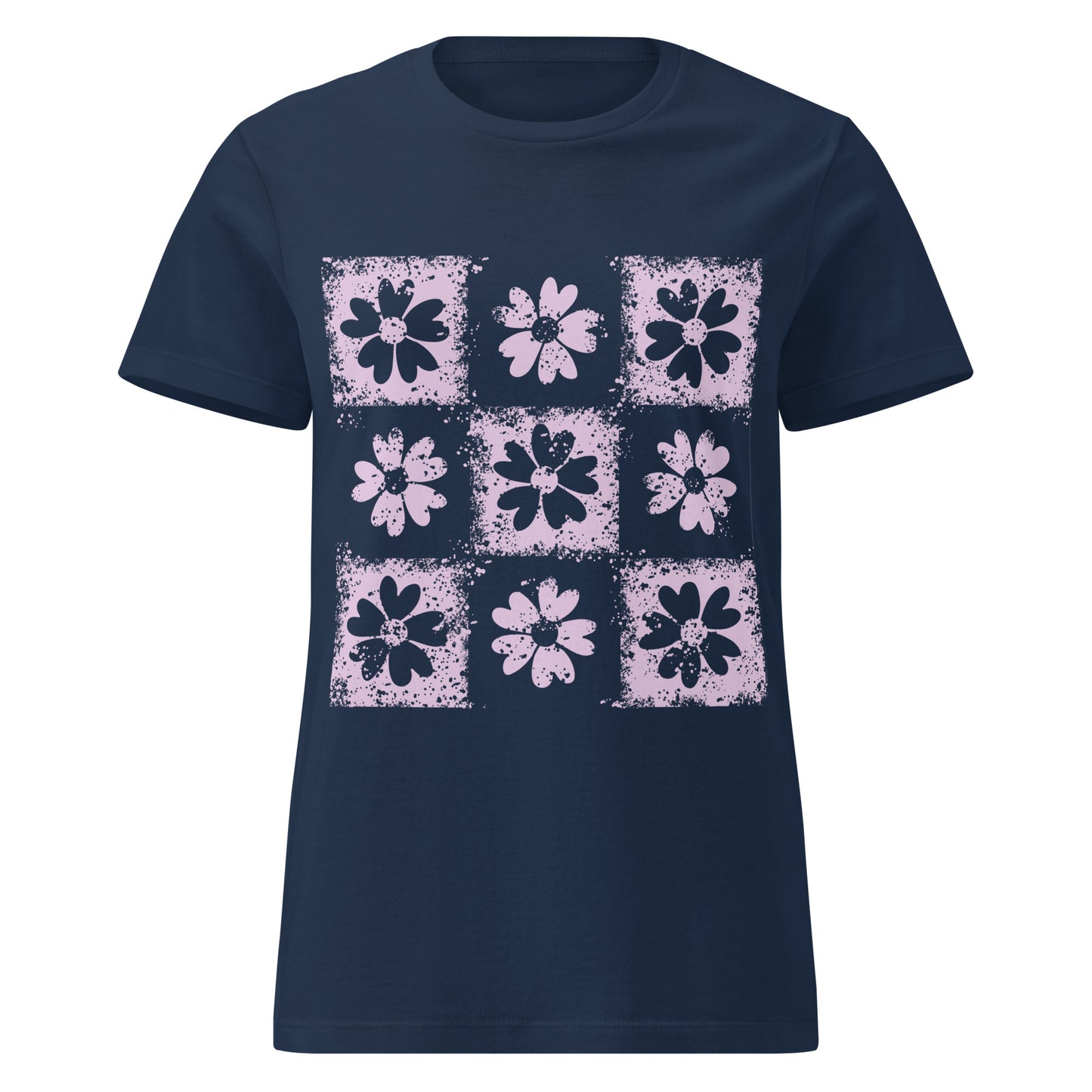 a t-shirt with emo vibe distressed floral pattern grid