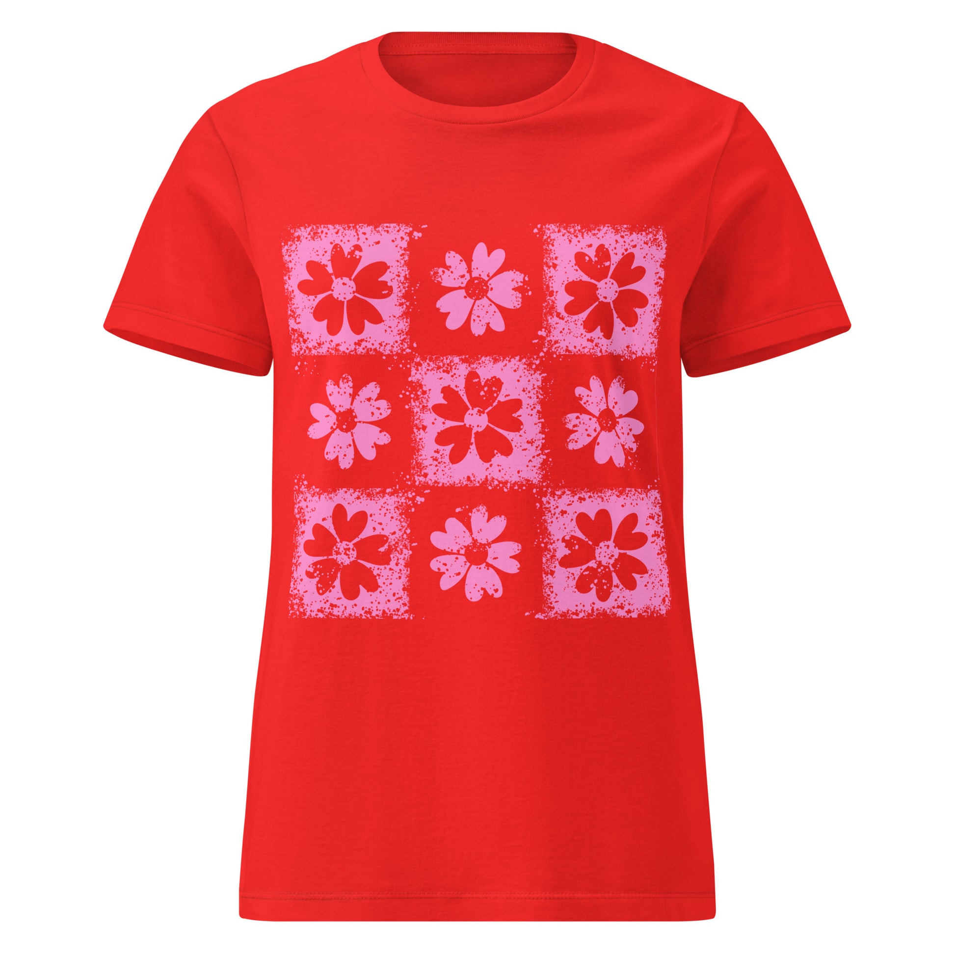 a t-shirt with emo vibe distressed floral pattern grid