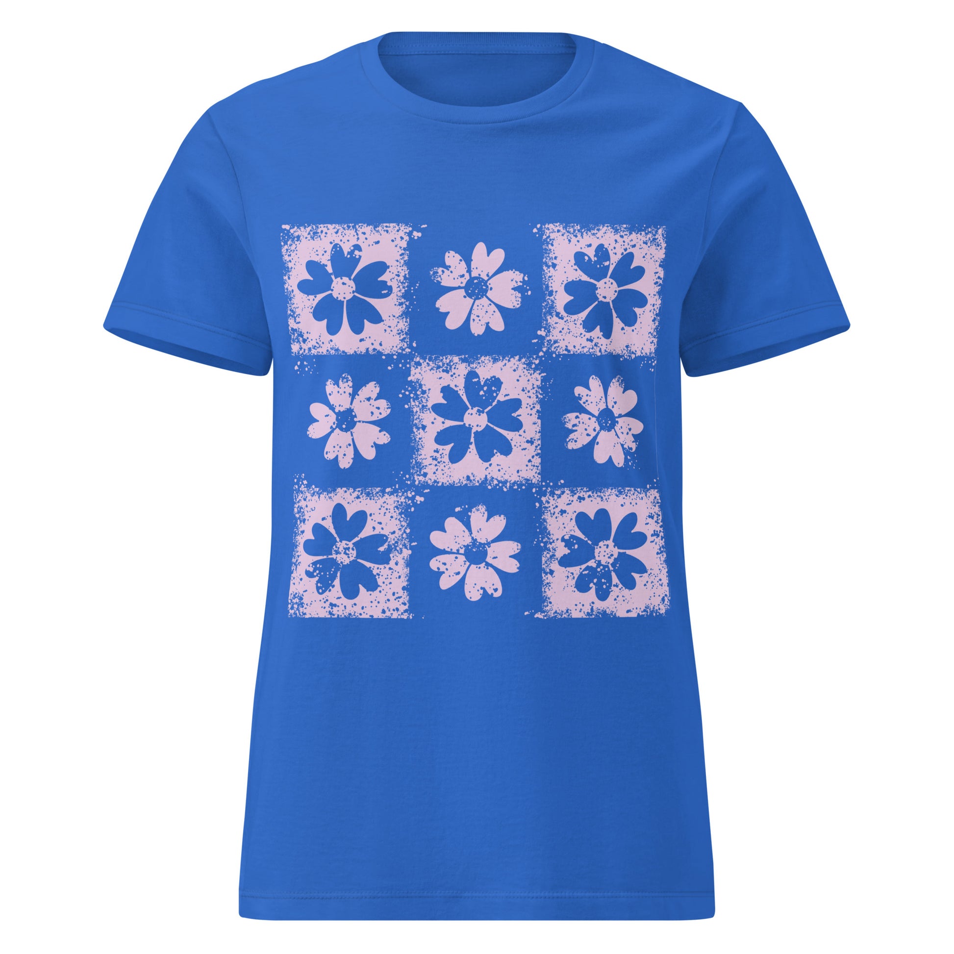 a t-shirt with emo vibe distressed floral pattern grid