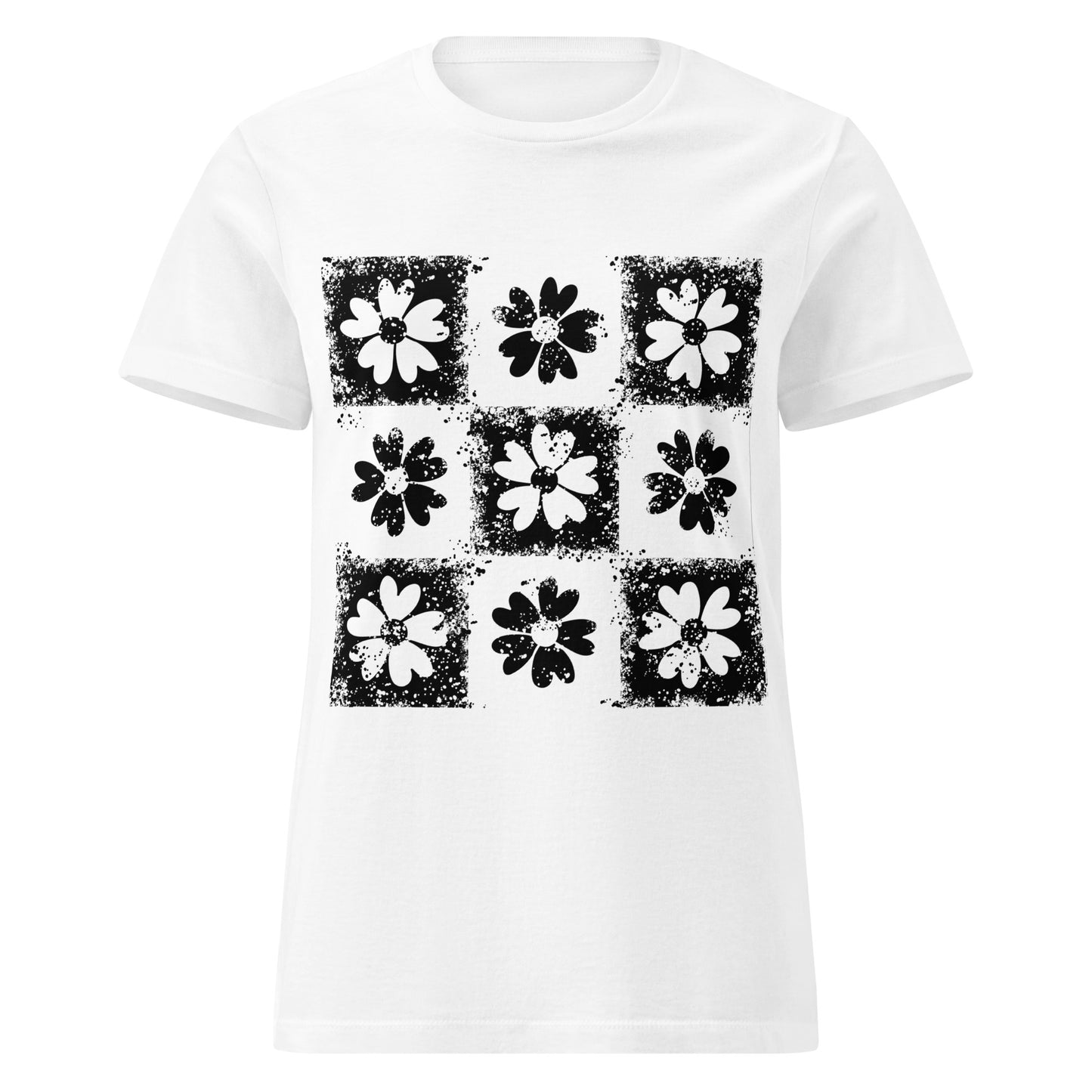 a t-shirt with emo vibe distressed floral pattern grid