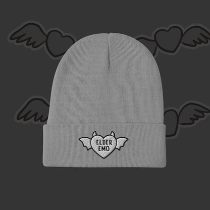 Elder Emo Beanie - Winged Heart Embroidery