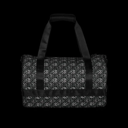 Duffel bag with a skull candy pattern in grey shades