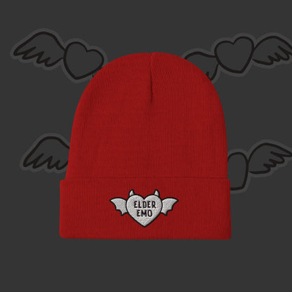 Elder Emo Beanie - Winged Heart Embroidery