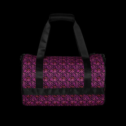 Duffel bag with a skull candy pattern in pink shades