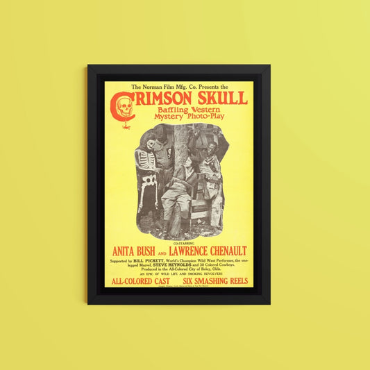 Crimson skull framed vintage movie poster