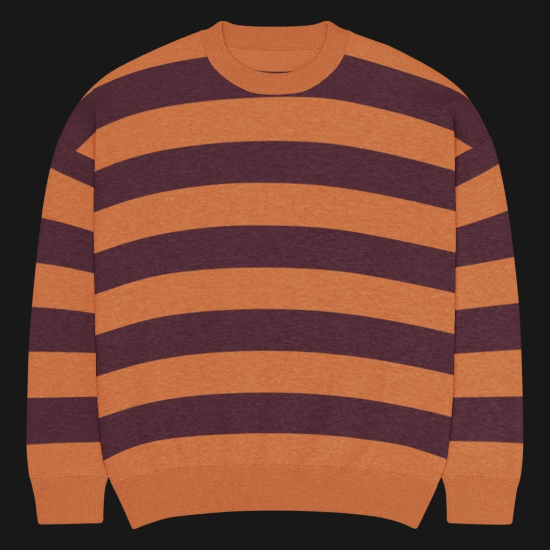 Wide Stripe Oversized Sweater - Grunge Streetwear Knit
