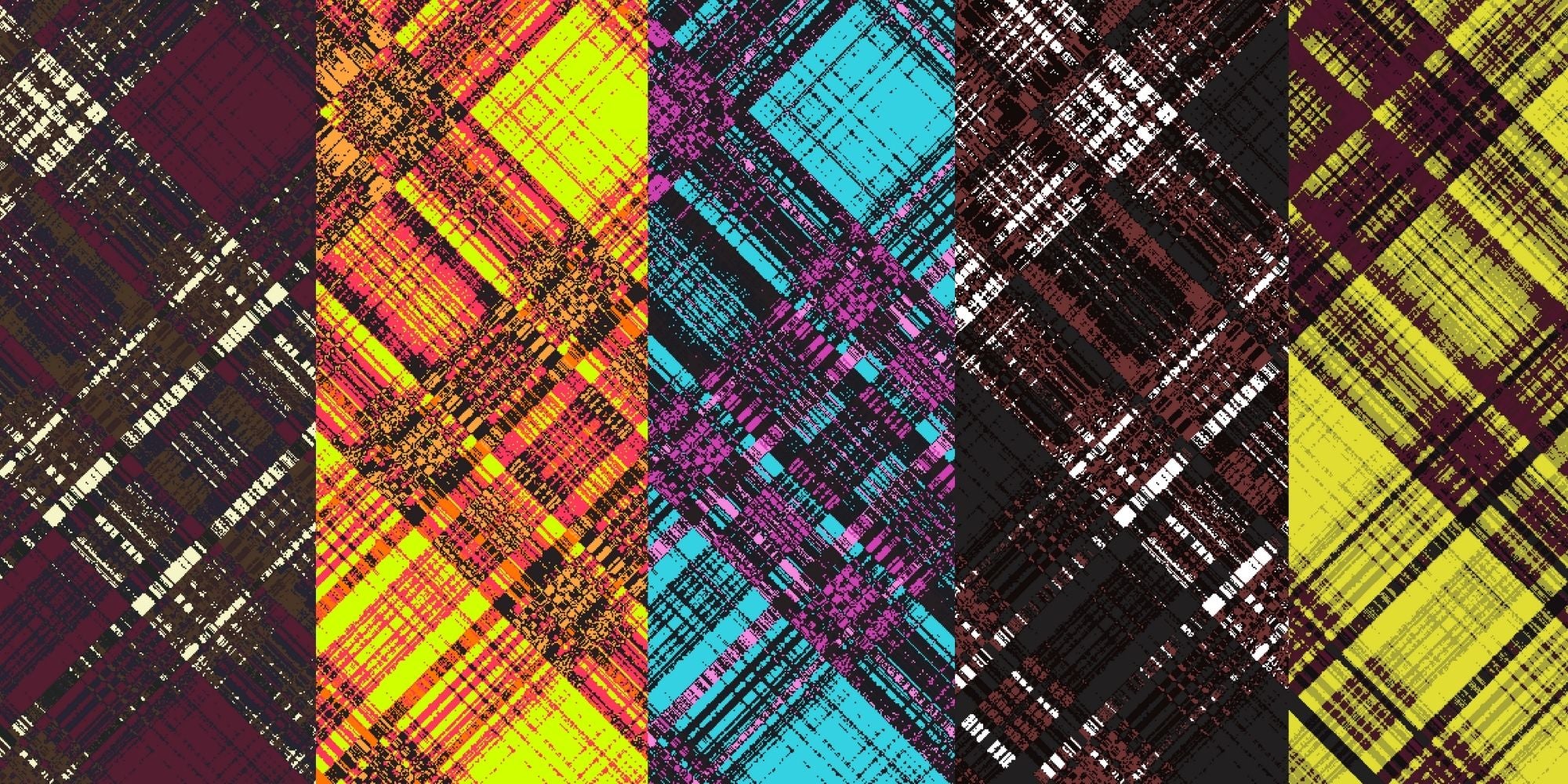 Fuzzy plaid pattern sherpa blankets in unusual and alt colors