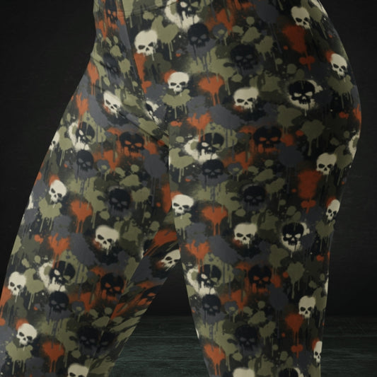 Camo splatter skull leggings
