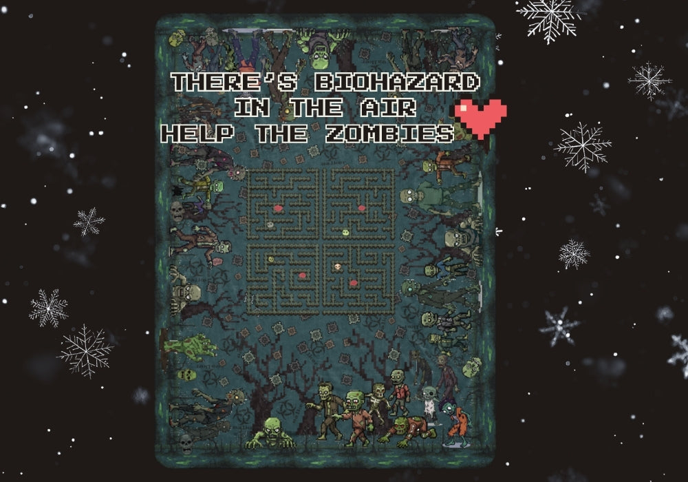 a large pixel space theme sherpa blanket with a maze, a rebus and alien writing