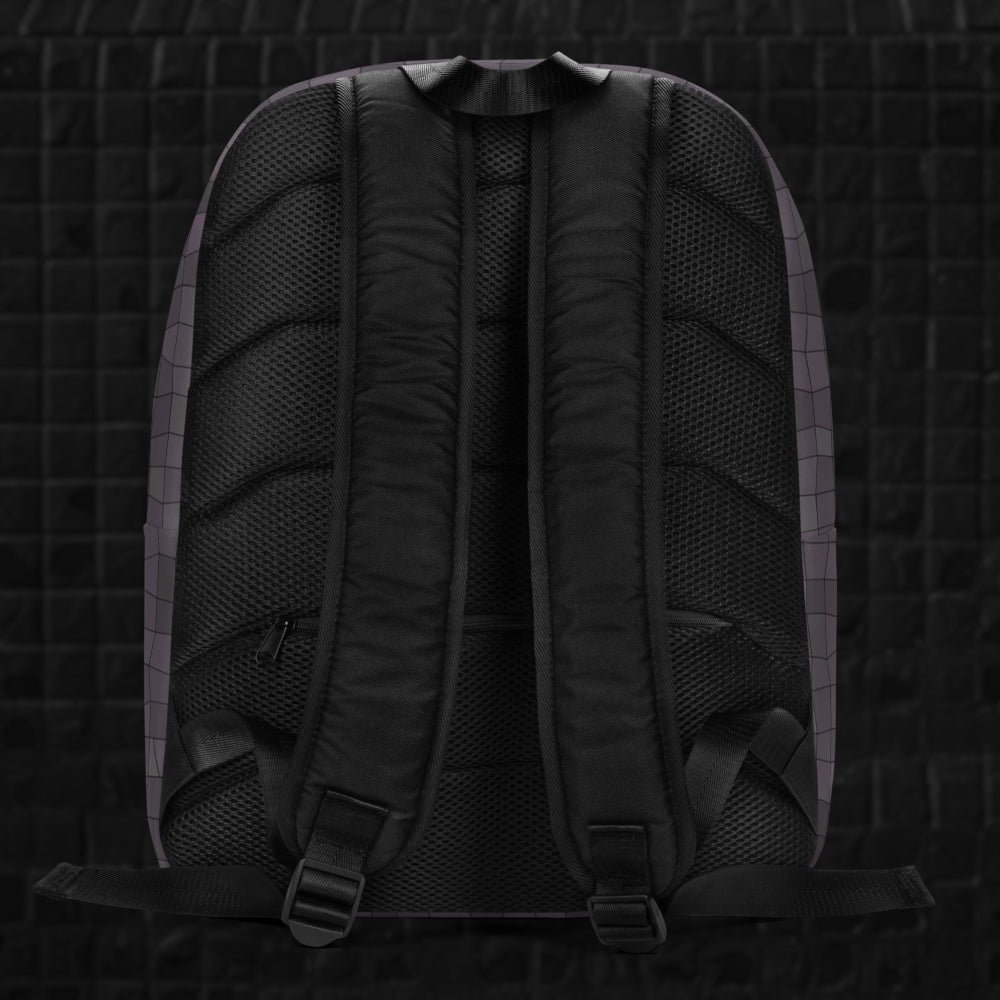 a blue grey broken skewed mosaic pattern backpack