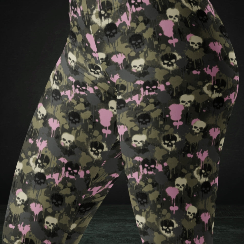 Camo splatter skull leggings