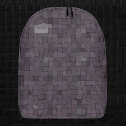 a blue grey broken skewed mosaic pattern backpack