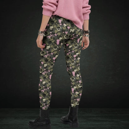 Camo splatter skull leggings