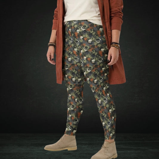 Camo splatter skull leggings