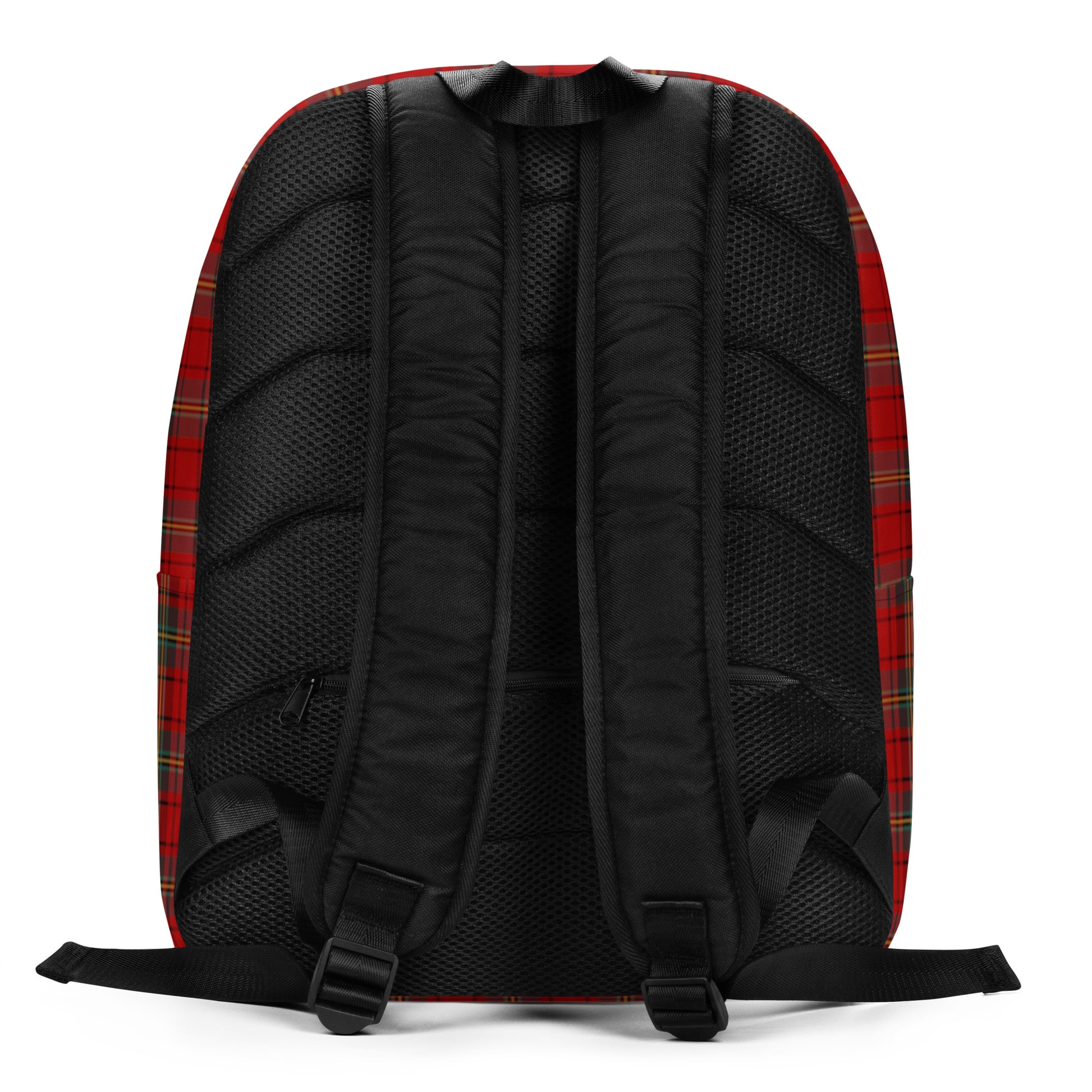 red punk tartan plaid backpack