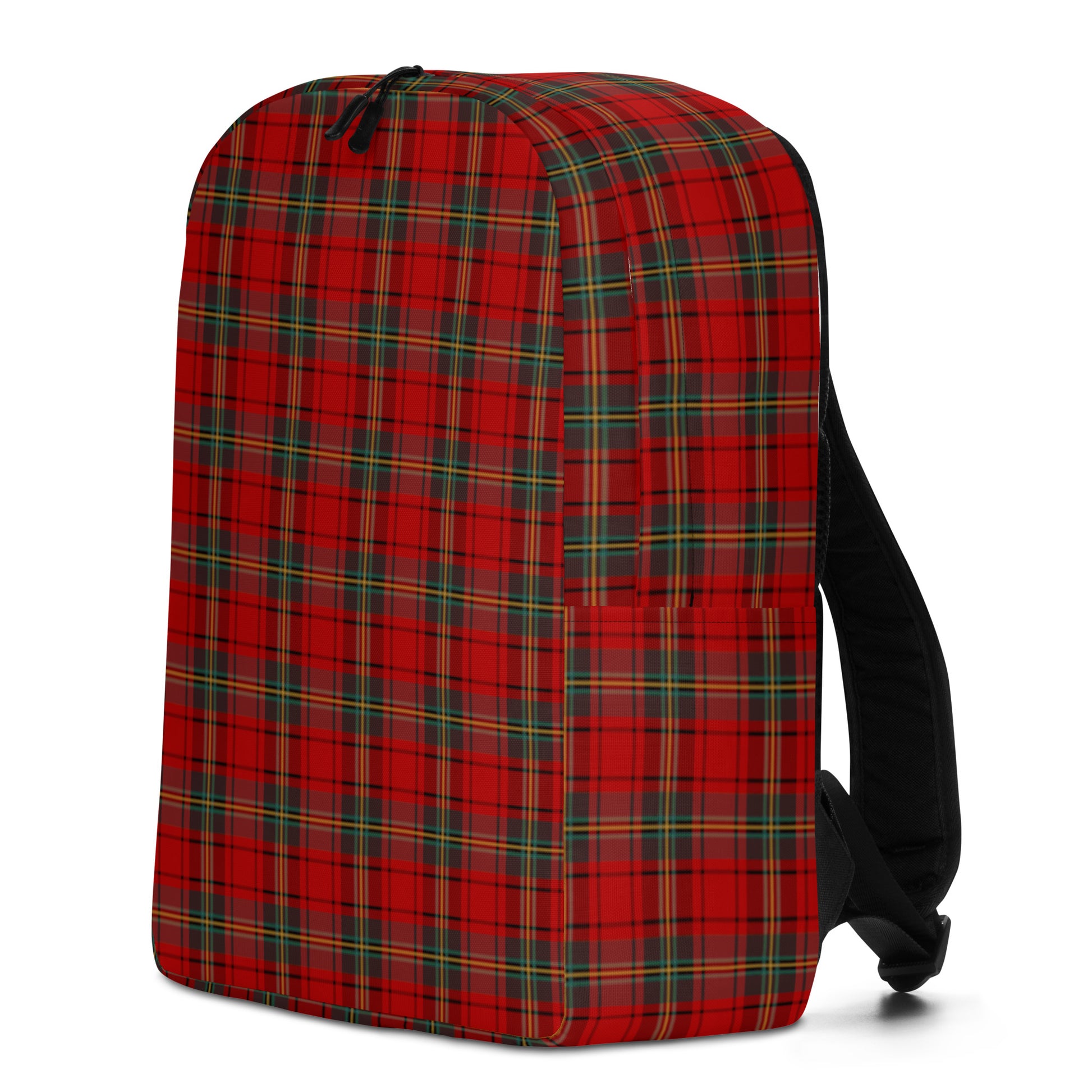 red punk tartan plaid backpack