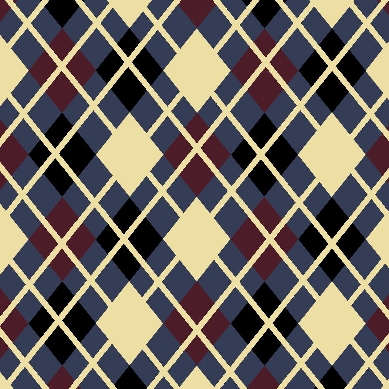 diamond argyle pattern with purple base and beige accent