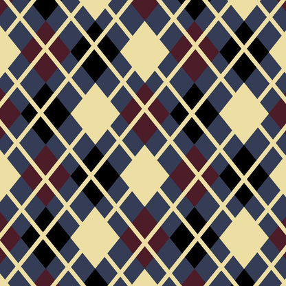 diamond argyle pattern with purple base and beige accent