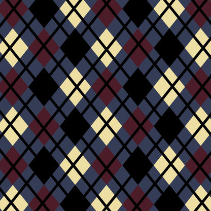 diamond argyle pattern with purple base and black accent