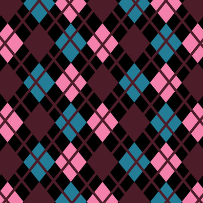 a colorful burgundy diamond argyle pattern