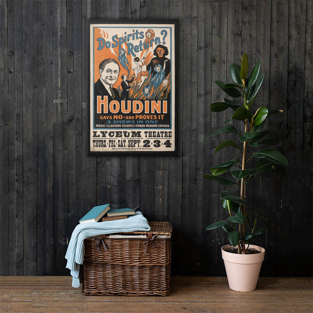 Do spirits return, no says Houdini - vintage canvas wall art