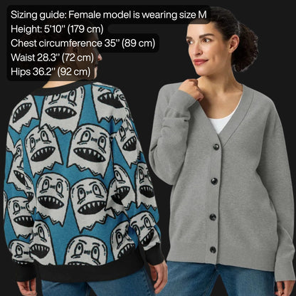 Size guide for the knitted cardigan