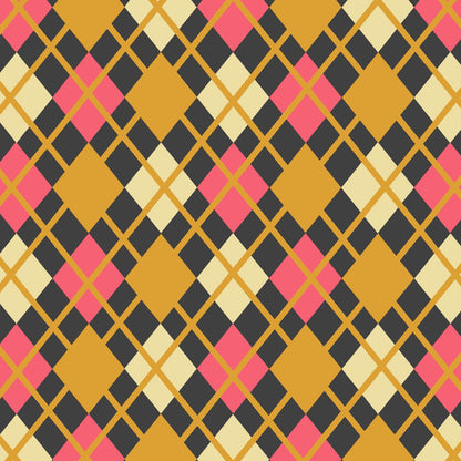 diamond argyle pattern with charcoal base and yellow accent