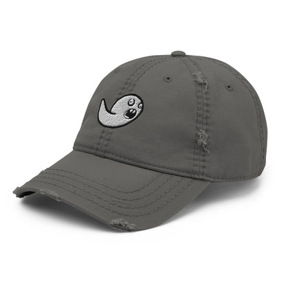 distressed-dad-hat-charcoal-grey emboidered stupefied emo