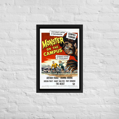 vintage framed poster of the movie monster on the campus