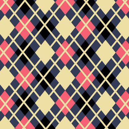 argyle diamond pattern purple base beige accent