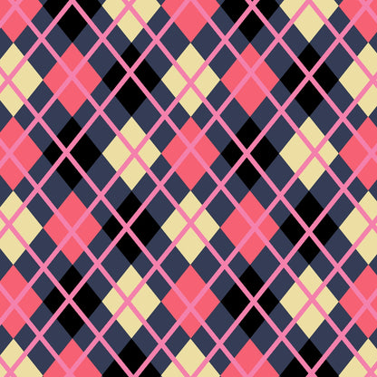 argyle diamond pattern purple base pink accent
