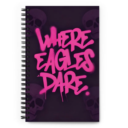 purple notebooks with misfits song names and skulls on the cover