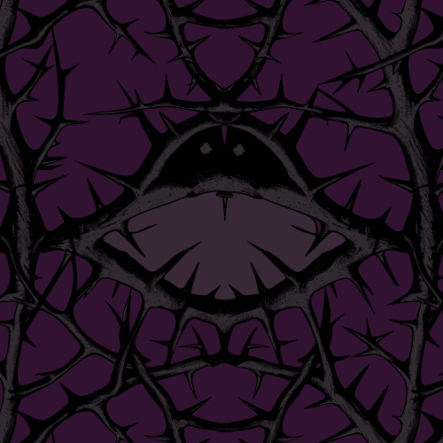 detail of the dark thorn monster hoodie pattern