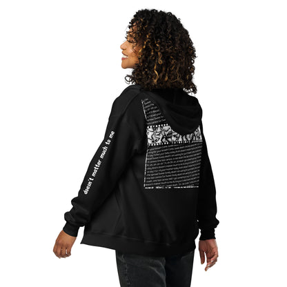 "one last caress" tribute to misfits zip up hoodie back/left