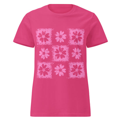 a t-shirt with emo vibe distressed floral pattern grid