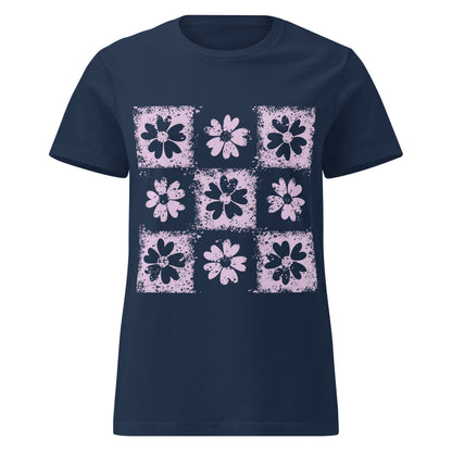 a t-shirt with emo vibe distressed floral pattern grid