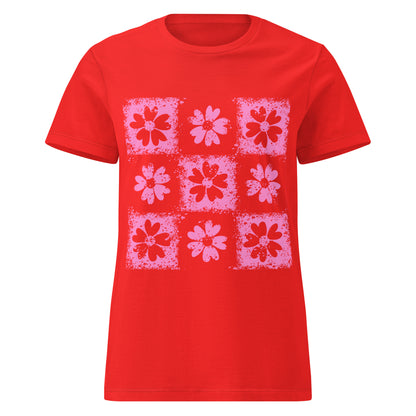 a t-shirt with emo vibe distressed floral pattern grid